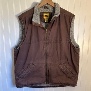 Work N Sport Women’s Brown Sherpa Lined Vest 100% Cotton Size Large